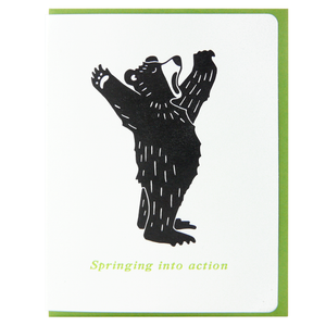 Springing into action bear