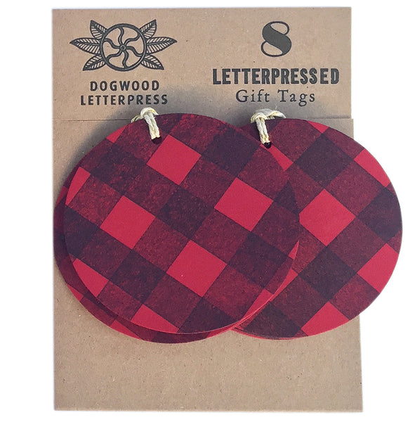 Red flannel gift tags