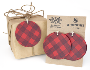 Red flannel gift tags