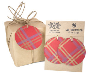 Red Plaid gift tags