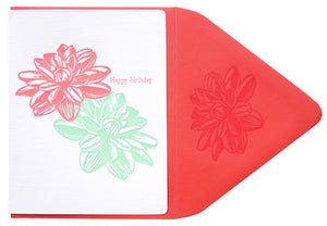 Dahlia birthday mint+coral w/s