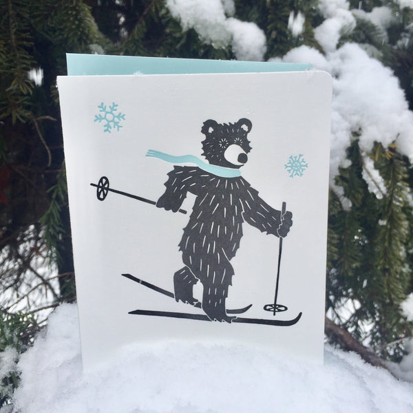 Skiing bear w/s